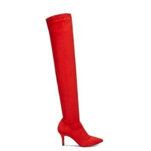 INC International Concepts Briella Fabric Pointed Toe, Red Lava Sz 9.5  NEW